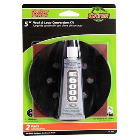 Gator Finishing Ali Industries 3727 5 in. Gator 8 Hole Sanding Disc Hook & Loop Conversion Kit 197313